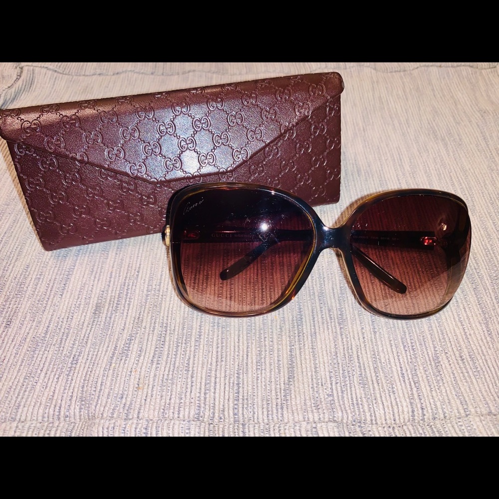 Oversized Gucci Sunglasses- Graduated Brown Lens